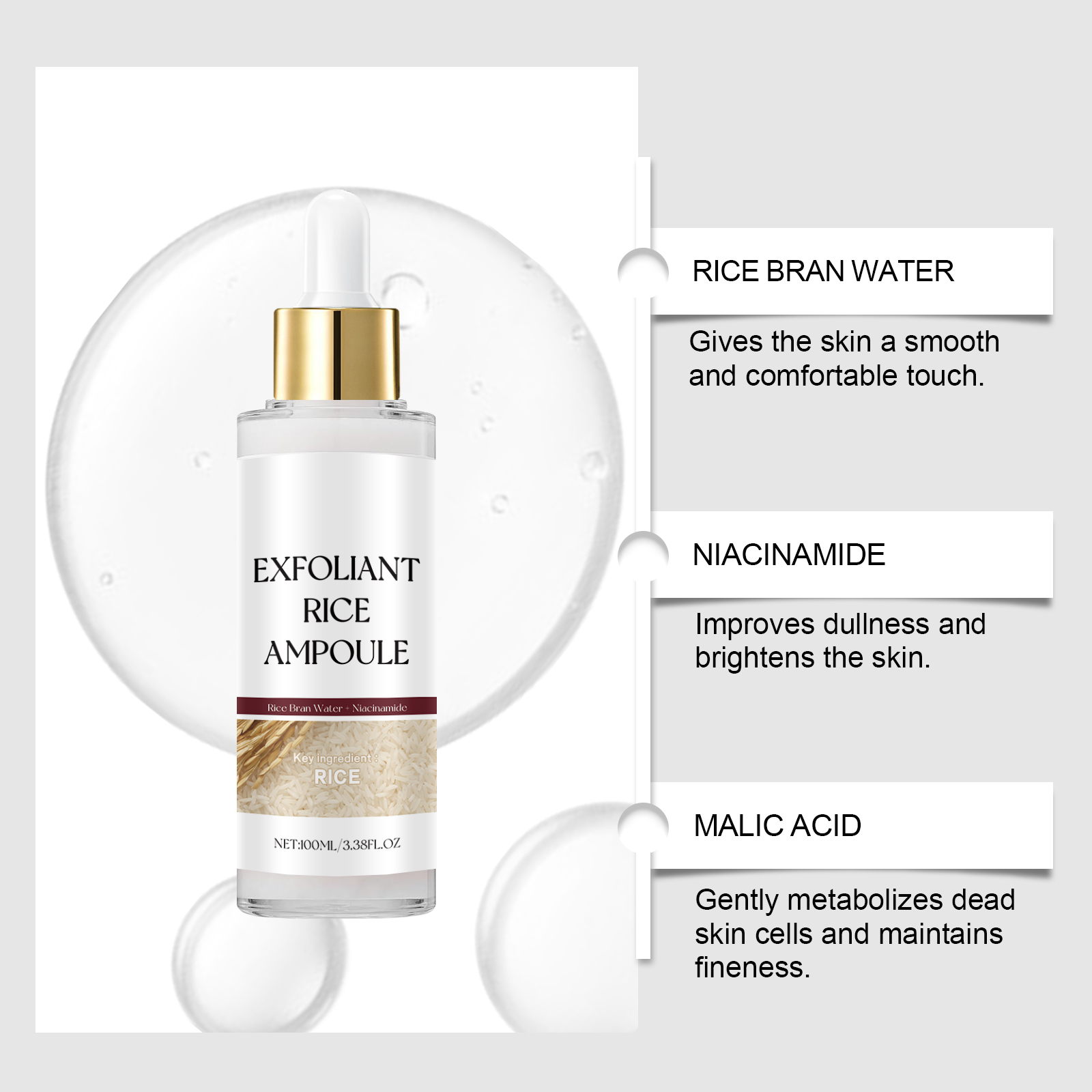 Siero Viso Esfoliante al Riso  - Skincare Niacinamide recensione e prezzo